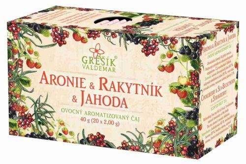 Grešík Aronie & Rakytník & Jahoda ovocný čaj 20 sáčků