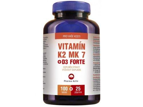 Pharma Activ Vitamín K2 MK7 + D3 FORTE 100 tablet