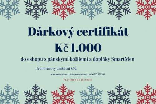 SmartMen Česká republika Dárkový poukaz na slevu 1 000 Kč