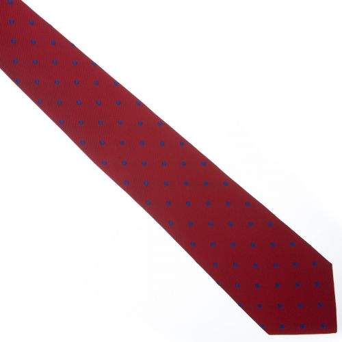 SmartMen Česká republika Červená kravata s modrými tečkami