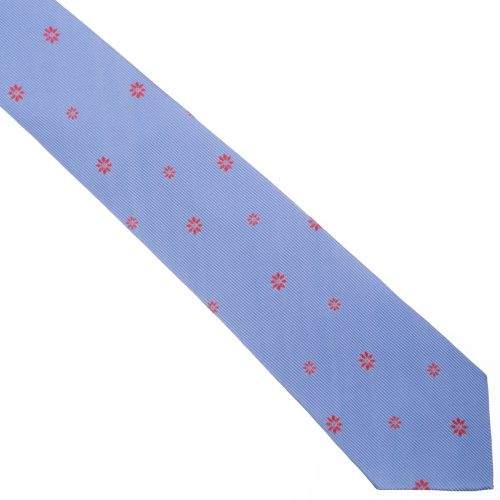 SmartMen Česká republika Světle modrá hedvábná kravata se vzorem