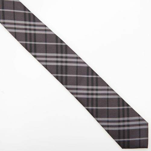 SmartMen Česká republika Károvaná kravata šedo černá slim