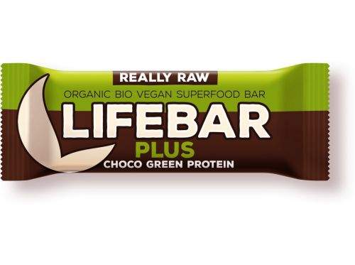 Lifefood Bio tyčinka Lifebar Plus čokoláda a konopný protein 47 g