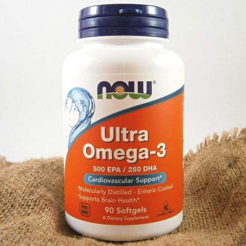 NOW Foods Ultra Omega-3 Rybí olej 500 EPA + 250 DHA 90 kapslí