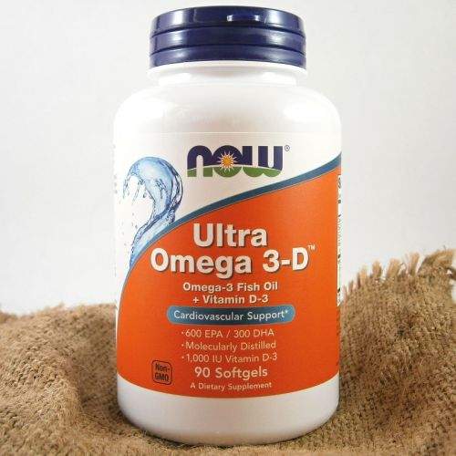 NOW Foods Ultra Omega 3-D 600 EPA + 300 DHA + Vitamin D3 90 kapslí