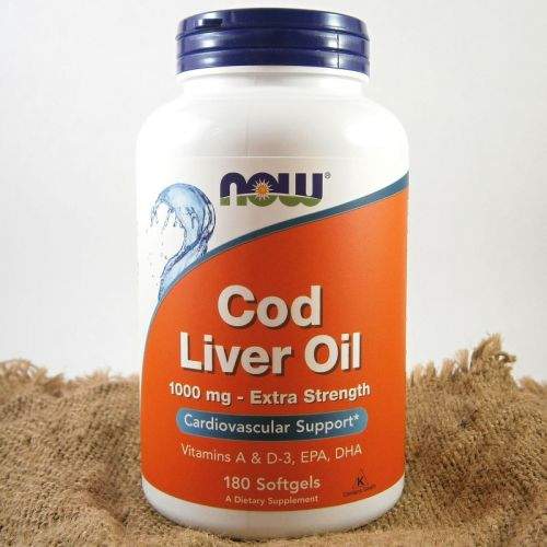 NOW Foods Cod Liver Oil 1000 mg 180 kapslí
