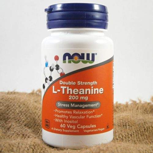 NOW Foods L-Theanin Double Strength 200 mg 60 kapslí