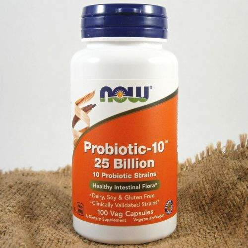 NOW Foods Probiotic-10 probiotika 25 miliard CFU 10 kmenů 100 kapslí