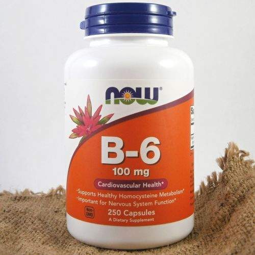 NOW Foods Vitamin B6 Pyridoxin 100 mg 250 kapslí