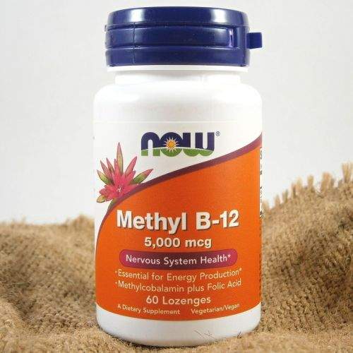 NOW Foods Vitamin B12 Metylkobalamin 5000 μg 60 pastilek