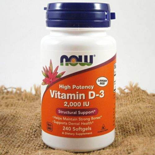NOW Foods Vitamin D3 2000 IU 240 kapslí