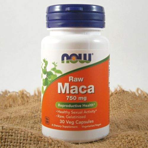 NOW Foods Raw Maca 750 mg 30 kapslí