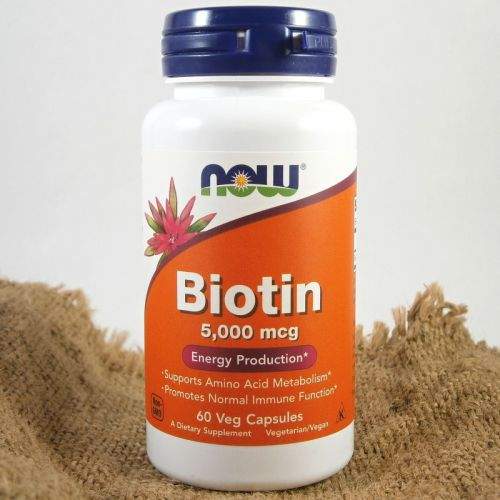 NOW Foods Biotin 5000 μg 60 kapslí