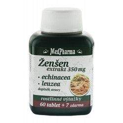 Žen-šen 350 mg + Echinacea + Leuzea 67 tablet