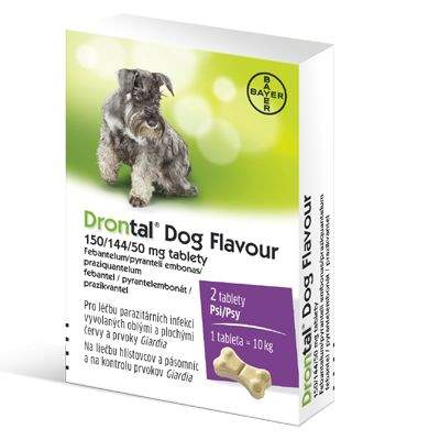 HENRY SCHEIN Drontal Dog Flavour 150/144/50mg pro psy 2 tablety