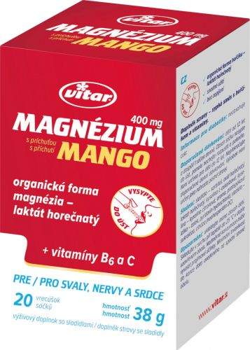 Magnezium Mango 400 mg + B6 + C 20 sáčků