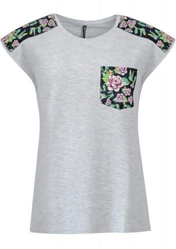 Moodo triko s aplikací květu na ramenou