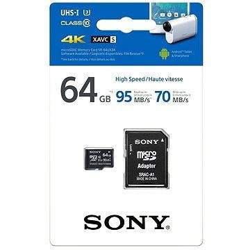Sony MicroSDXC 64GB Class 10 + SD adaptér