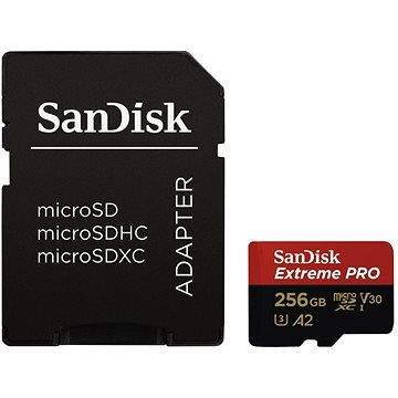 SanDisk MicroSDXC 256GB Extreme Pro A2 UHS-I (V30) U3 + SD adaptér