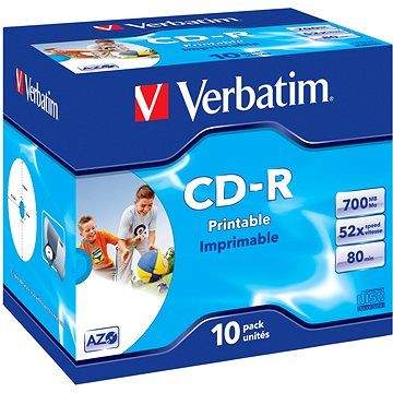 Verbatim CD-R Imprimable AZO 52x, Printable 10ks v krabičce