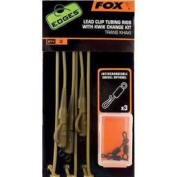 FOX Lead Clip Tubing Rigs + Kwik Change Kit Trans Khaki 3ks