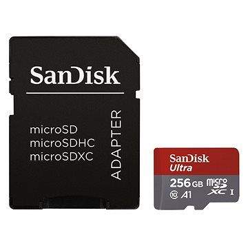SanDisk MicroSDXC 256GB Ultra A1 UHS-I U1 + SD adaptér