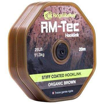 RidgeMonkey RM-Tec Stiff Coated Hooklink 25lb 20m Hnědá