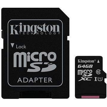 Kingston Canvas Select MicroSDXC 64GB UHS-I U1 + SD adaptér