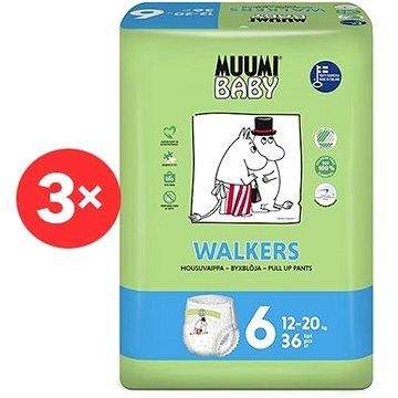 MUUMI BABY Walkers Junior vel. 6 - měsíční balení EKO plenkových kalhotek (108 ks)