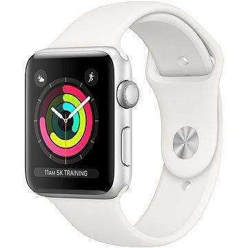 Apple Watch Series 3 42mm GPS Stříbrný hliník s bílým sportovním řemínkem