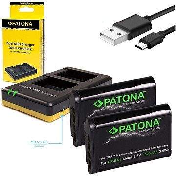 PATONA Dual Quick pro Sony NP-BX1 + 2x baterie 1090mAh USB