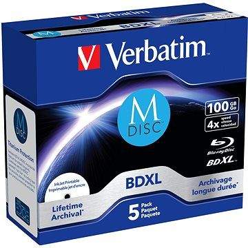 VERBATIM M-DISC BDXL 100GB PRINT. 5pck/BAL Jewel Case
