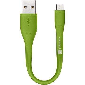 CONNECT IT Wirez Micro USB zelený, 0.13m