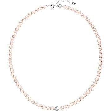 EVOLUTION GROUP 32063.3 růžový perličkový náhrdelník dekorovaný krystaly Swarovski® ( 925/1000, 1 g)