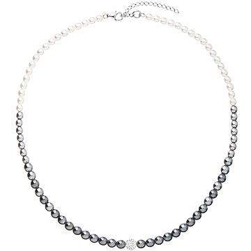 EVOLUTION GROUP 32065.3 šedo-bílý náhrdelník dekorovaný krystaly Swarovski® ( 925/1000, 1 g)
