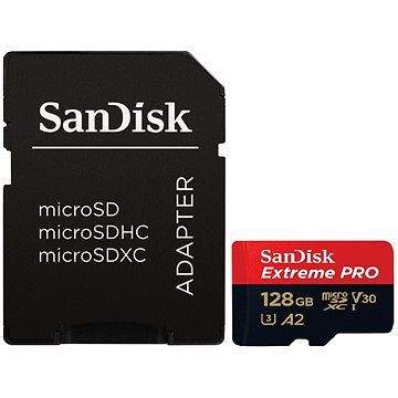 SanDisk MicroSDXC 128GB Extreme Pro A2 UHS-I (V30) U3 + SD adaptér