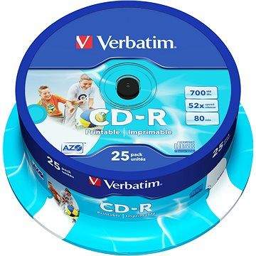 Verbatim CD-R DataLife Protection 52x, Printable 25ks cakebox