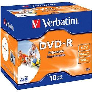 Verbatim DVD-R 16x, Printable 10ks v krabičce