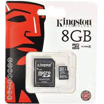 Kingston MicroSDHC 8GB Class 4 + SD adaptér