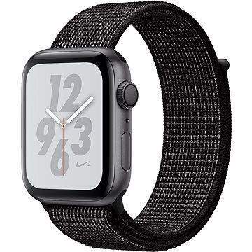 Apple Watch Series 4 Nike+ 44mm Vesmírně černý hliník s černým provlékacím sportovním řemínkem