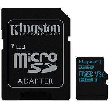Kingston Canvas Go! MicroSDHC 32GB UHS-I U3 + SD adaptér