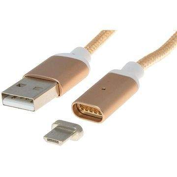PremiumCord USB 2.0 propojovací magnetický A-B micro 1m oranžový