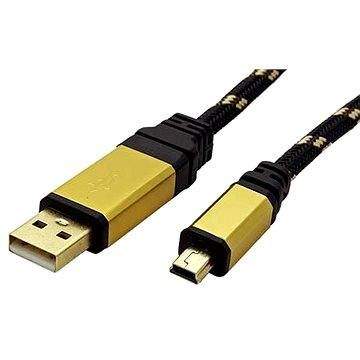ROLINE Gold USB 2.0 USB A(M) -> mini USB 5pin B(M), 1.8m - černo/zlatý