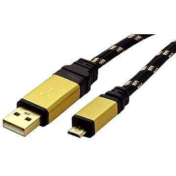 ROLINE Gold USB 2.0 USB A(M) -> micro USB B(M), 0.8m - černo/zlatý