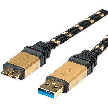 ROLINE Gold USB 3.0 SuperSpeed USB 3.0 A(M) -> micro USB 3.0 B(M), 1.8m - černo/zlatý