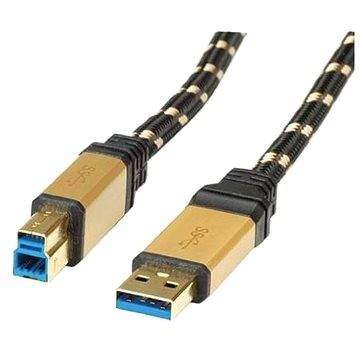 ROLINE Gold USB 3.0 SuperSpeed USB 3.0 A(M) -> USB 3.0 B(M), 3m - černo/zlatý