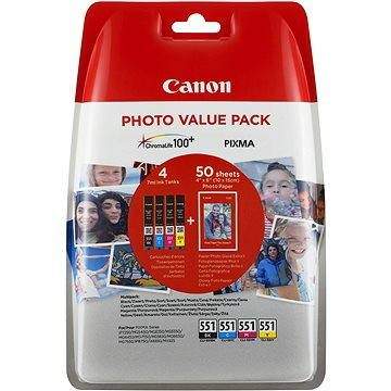 Canon CLI-551 Multipack + fotopapír PP-201