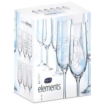 BOHEMIA CRYSTAL Crystalex Sklenice na šampaňské 190ml 6ks ELEMENTS