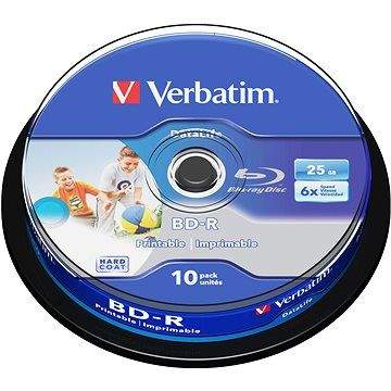 Verbatim BD-R SL 25GB Printable, 10ks cakebox