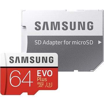 Samsung MicroSDXC 64GB EVO Plus UHS-I U3 + SD adaptér
